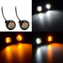 Automotive LED Hawkeye Light 4014 12SMD 23MM Bi-Colour Hawkeye Light Ultra Thin Waterproof