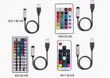 Mini 3-key 17 key 24 key 44 key USB controller TV color RGB light strip LED controller remote control DC5V