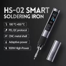 FNIRSI HS-02 Adjustable Temperature Soldering Iron DC 24V Welding Solder Rework Station PD 100W Portable Repair Tool