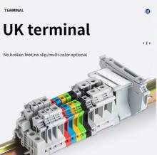 Pure copper parts rail type UK2.5b voltage terminal block UK-2.5N 2.5MM square Non-slip wire